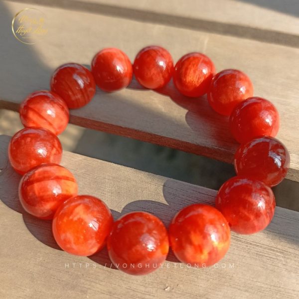 Vòng gỗ huyết long 16ly thấu quang 100%